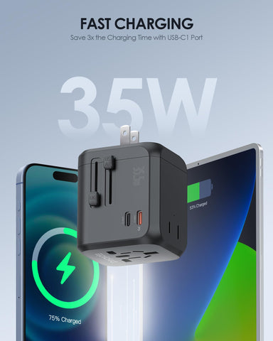 EPICKA TA-205 USB-C PD 35W fast charging port in action.