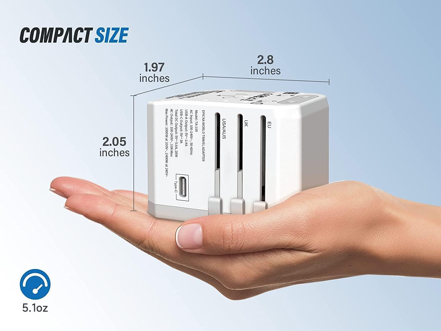 EPICKA TA-105 compact travel design ideal for carry-on packing