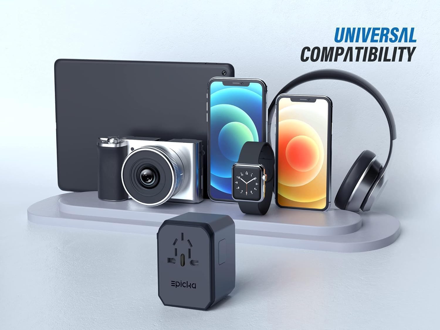 EPICKA TA-105 four USB-A ports support simultaneous charging for multiple devices.
