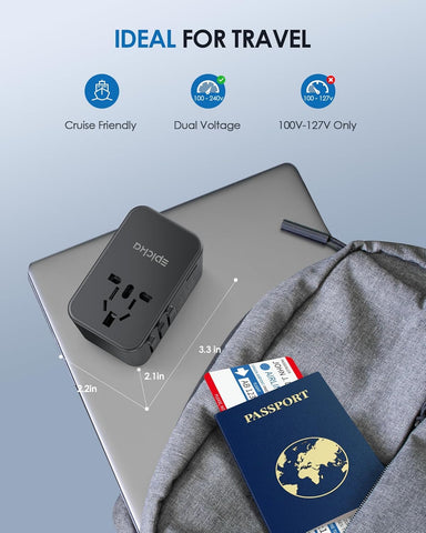 EPICKA TA-105 Max cruise-compat image shows safe use on ships and in transit.