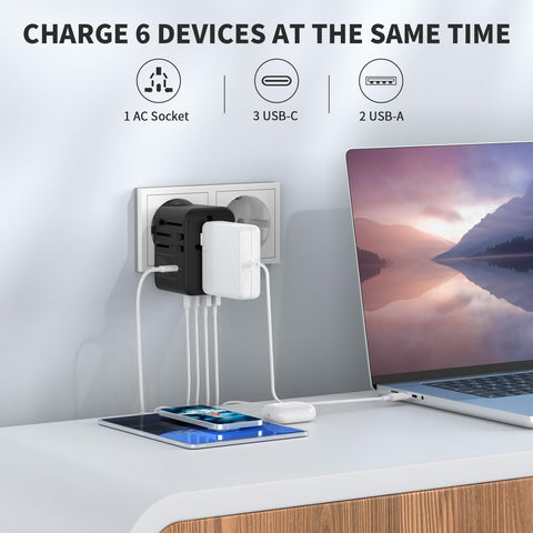 EPICKA TA105Pro 70W USB-C port in action, fast charging for tablets and smartphones.