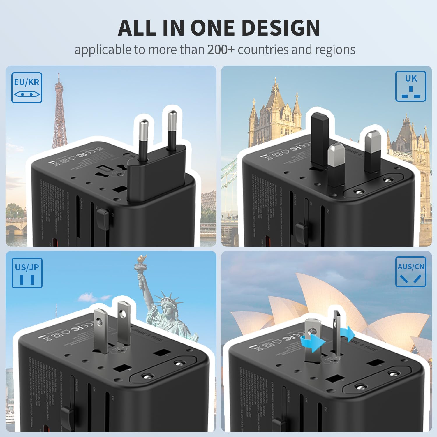 EPICKA TA105Pro side ports, easy access to USB-C and USB-A for multi-device charging.
