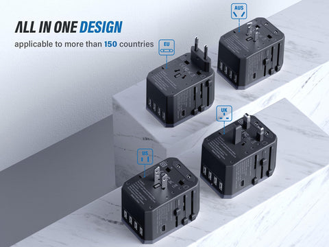 EPICKA adapter in-use example powering a laptop and phone in the USA.