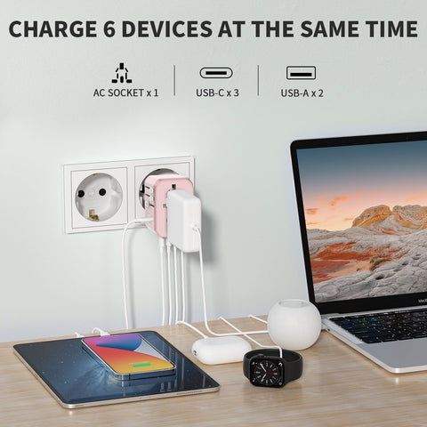 EPICKA TA-105C pink compatibility worldwide with EU UK AU US sockets