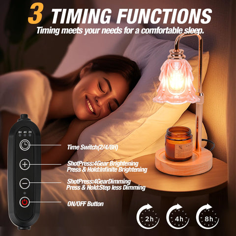EPIMA candle warmer lamp with anti-glare glass shade for comfortable lighting