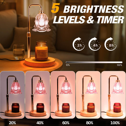 EPIMA candle warmer lamp height-adjustable to fit different candle sizes