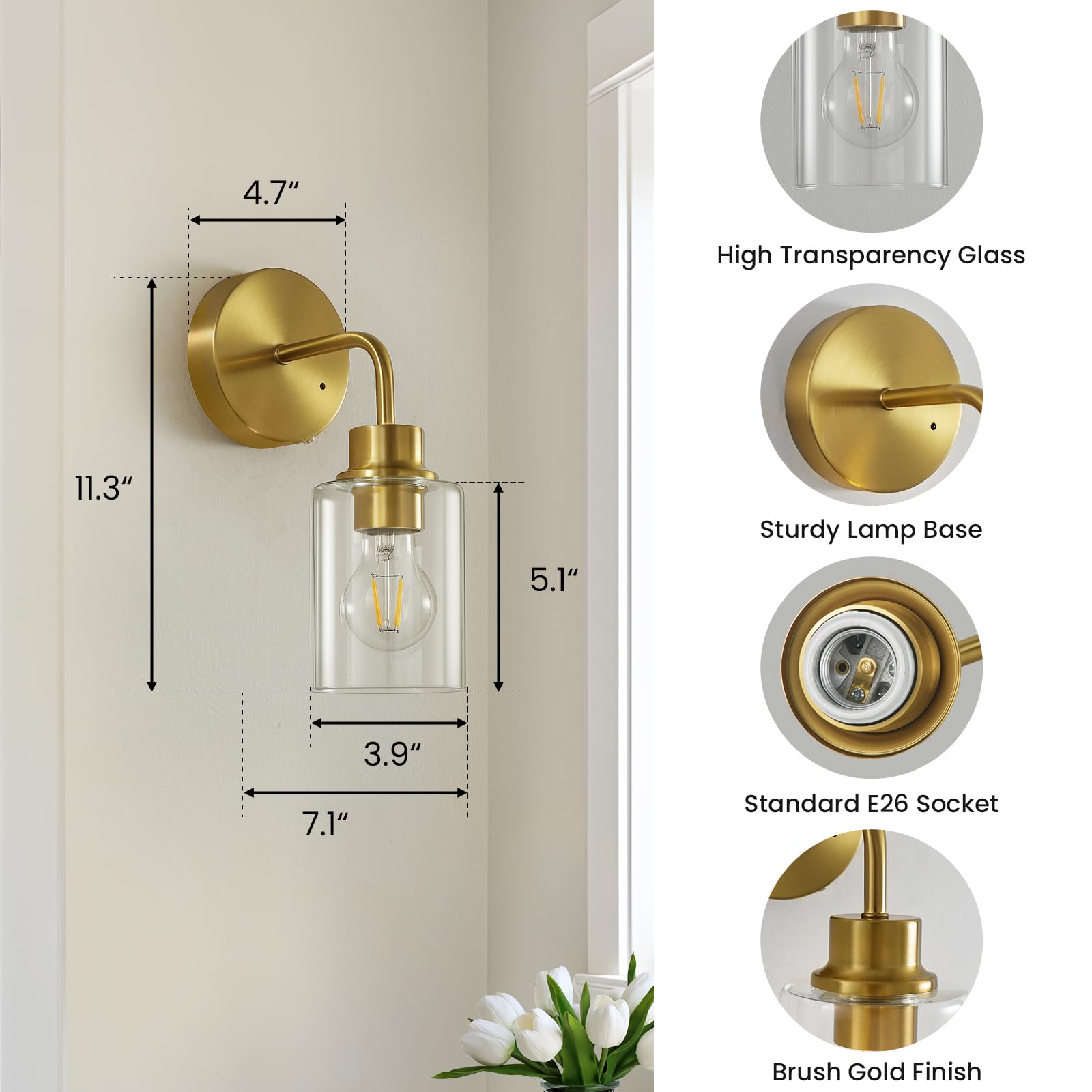 USB-C charging cable included with the Epinl sconces for convenient topping up.