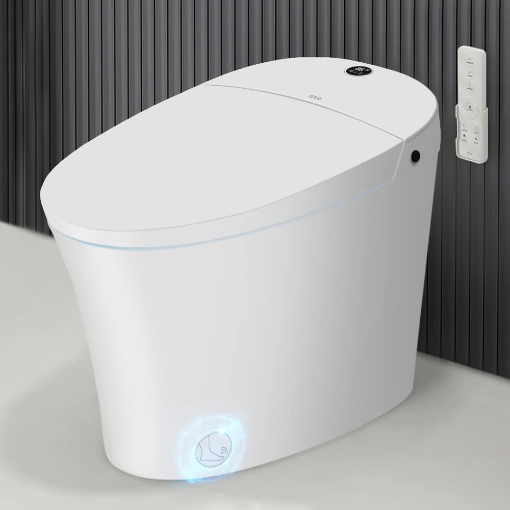 EPLO E16 smart toilet front view shows a modern one-piece design.