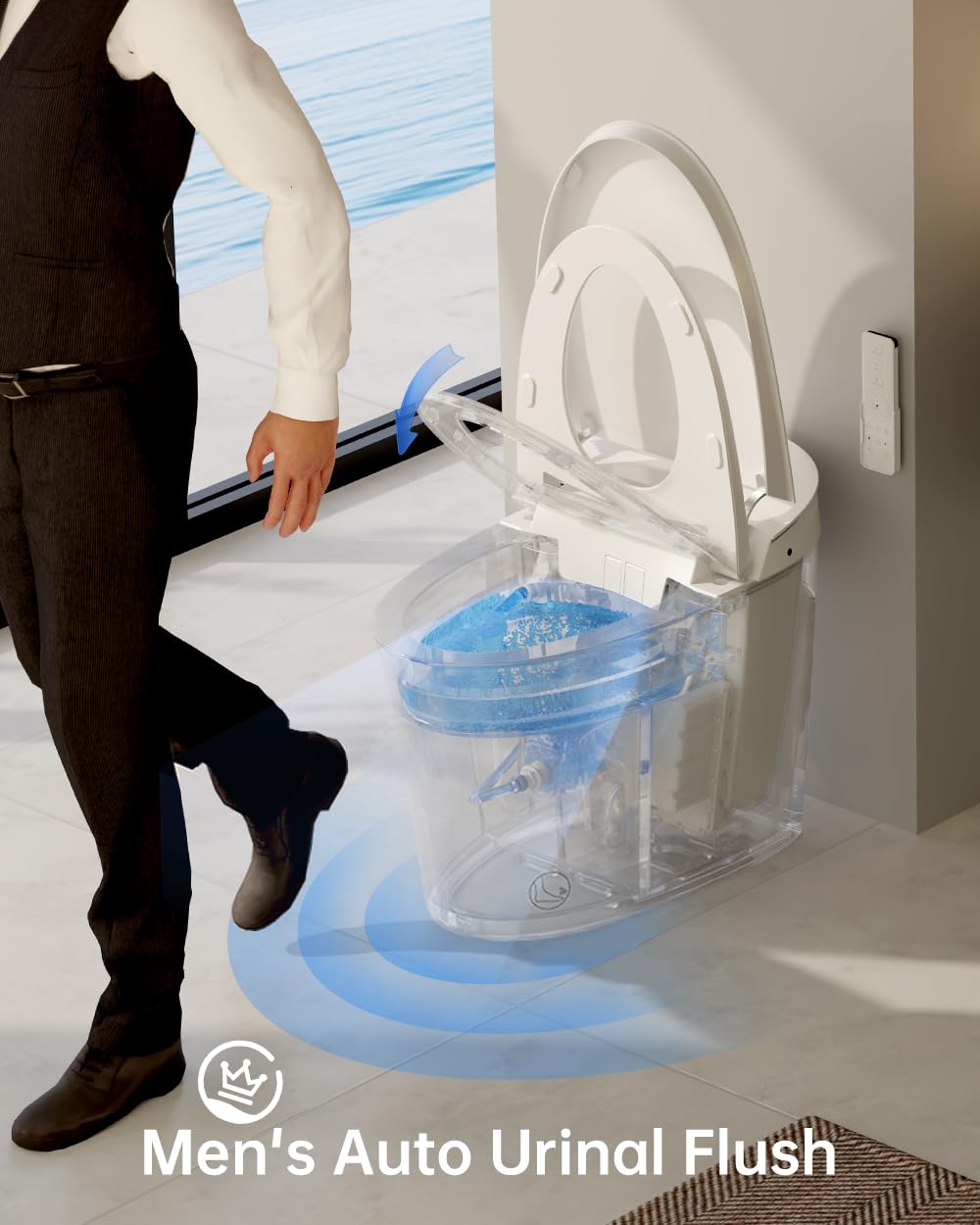 Foam Shield on EPLO bidet reduces splashback for a cleaner bowl