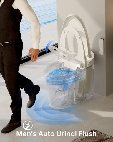 Foam Shield on EPLO bidet reduces splashback for a cleaner bowl
