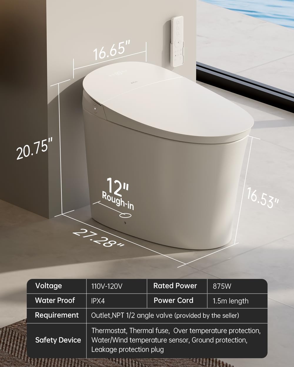 EPLO tank-built elongated bowl integrates tank inside for streamlined design