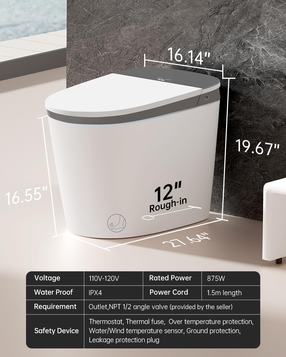 EPLO U8MAX heated seat with warm water and dryer