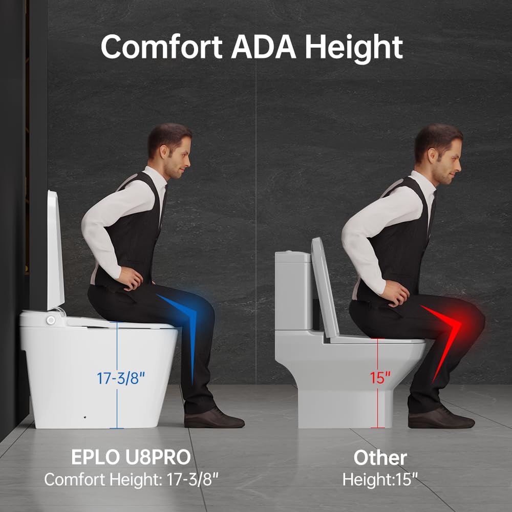 EPLO U8PRO ADA height toilet promoting comfortable seating for all users