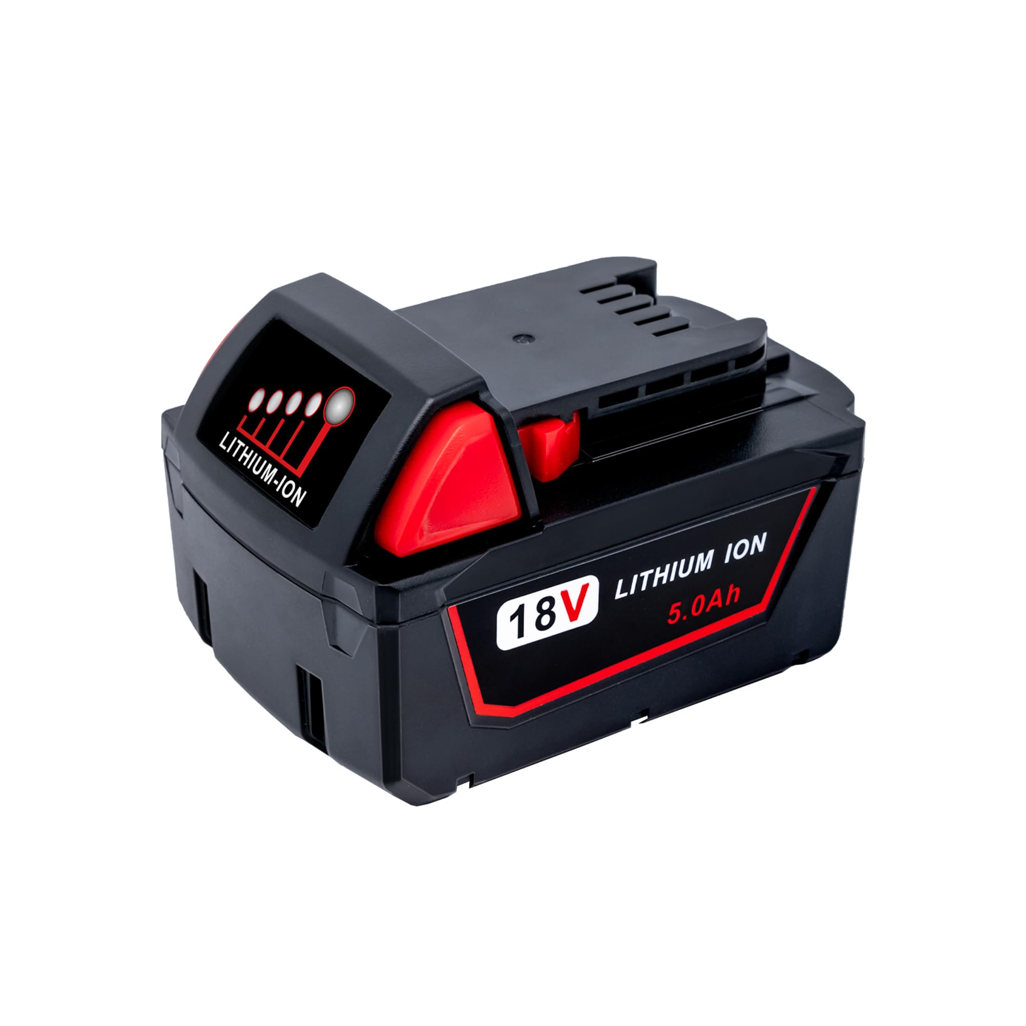 Epowon Milwaukee M18 5.0Ah battery front view with extended runtime
