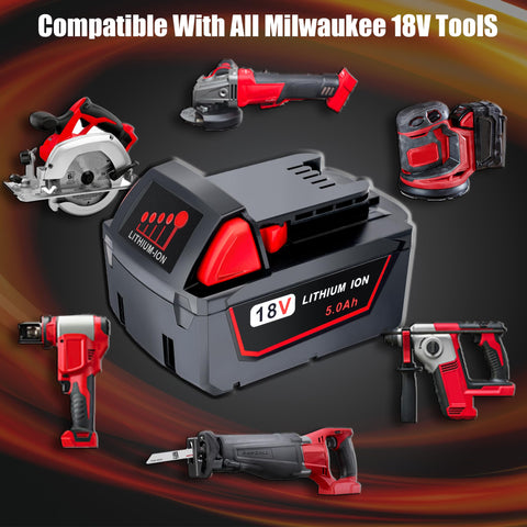 Epowon 5.0Ah battery powering Milwaukee tools for longer sessions