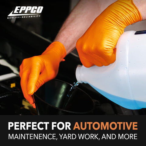 EPPCO TigerGrip durable nitrile with raised texture improves grip on slippery parts