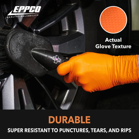 EPPCO TigerGrip box of 100 gloves orange packaging for teams