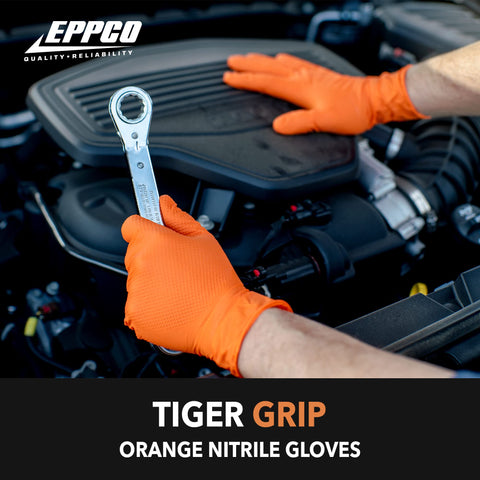 EPPCO TigerGrip gloves showcasing durable, puncture-resistant design for automotive tasks