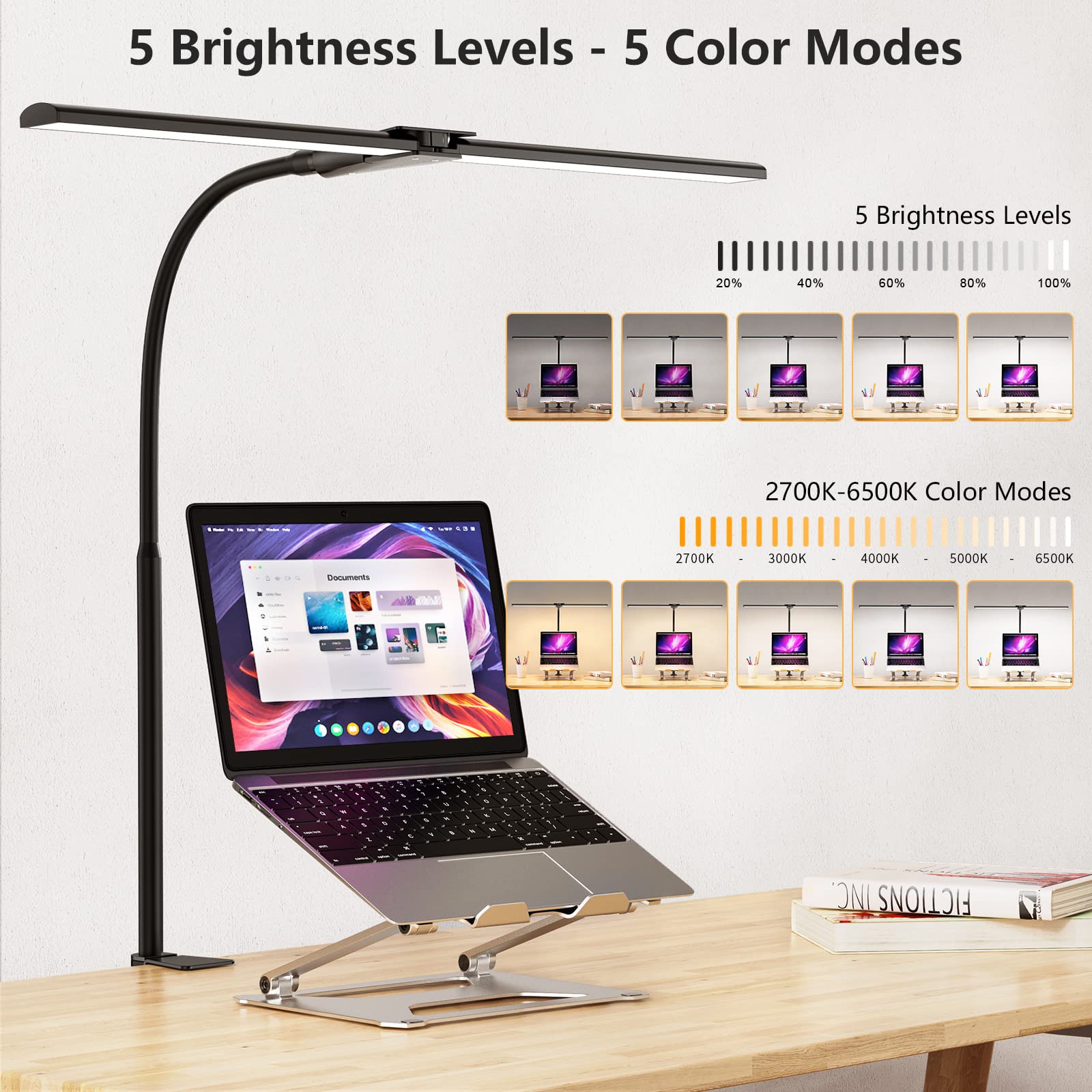 EppieBasic LED Desk Lamp delivers soft, diffused light with low glare.