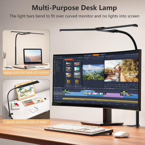 EppieBasic LED Desk Lamp with gooseneck flexible arm for precise lighting.