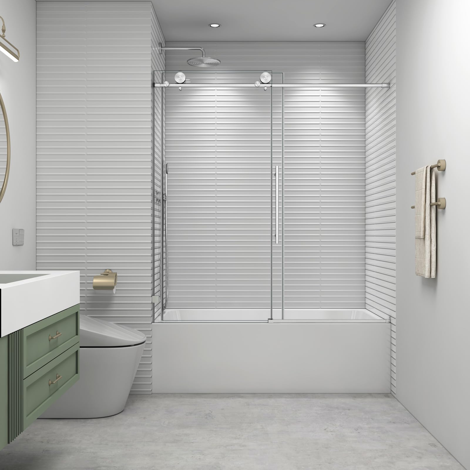 EPXMKX brushed nickel finish adds modern style to the bath.