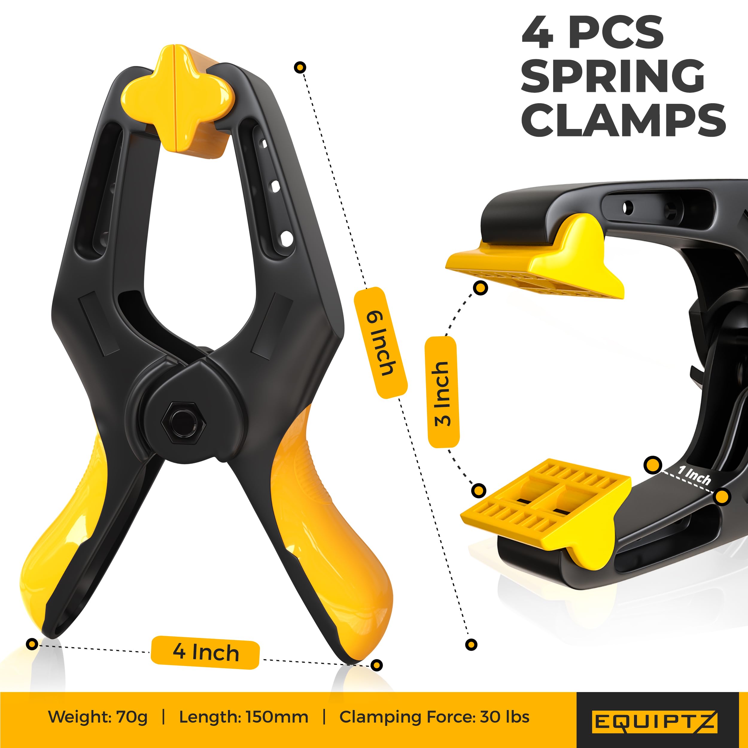 EQUIPTZ clamp delivering a strong 30 pound grip for secure holds