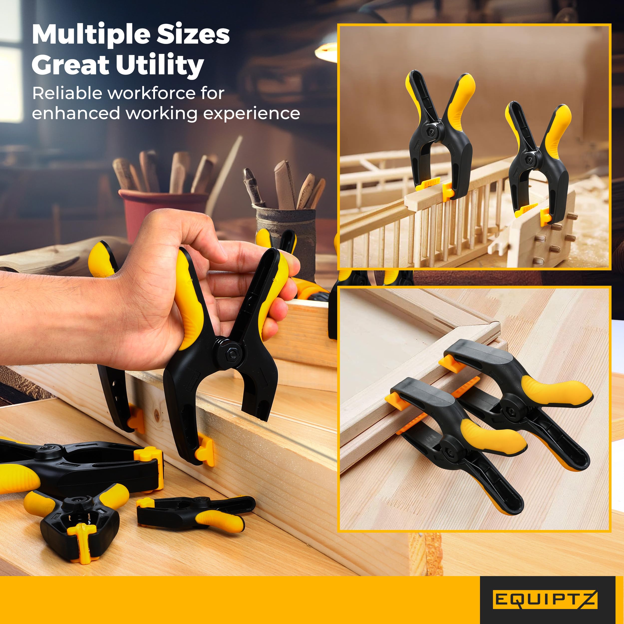 Equipptz clamps show jaw pads securely in place during operation