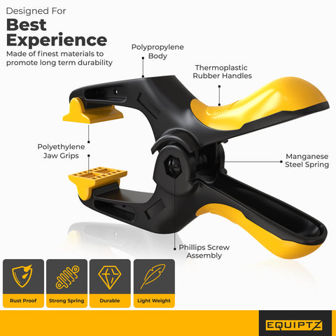 Equipptz spring clamps 4 inch grip for small mounting tasks