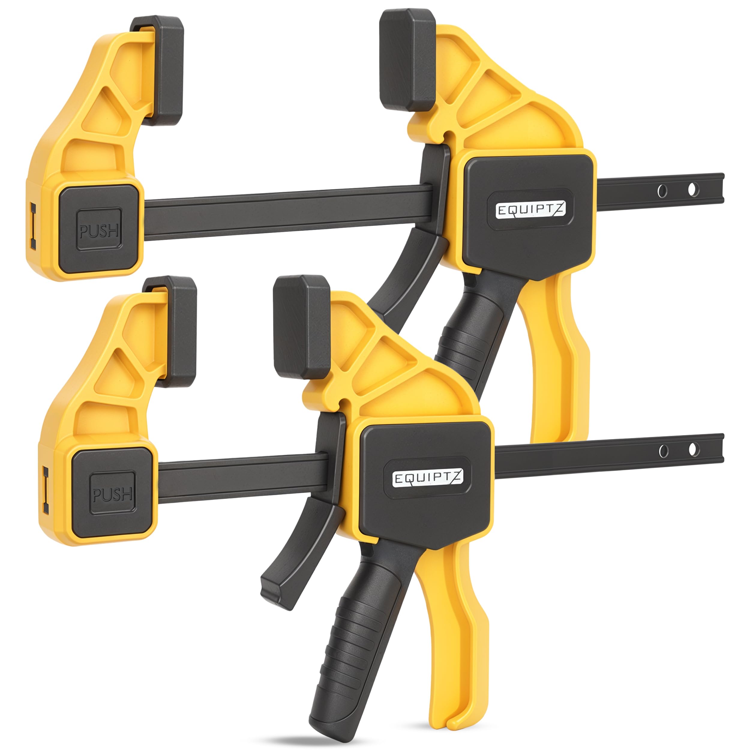 EQUIPTZ 12-inch bar clamp securing wood pieces for precise glue-ups.