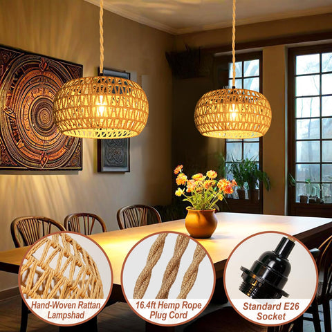 Eququorva boho pendant light ideal for living room or bedroom decor.