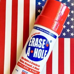 Erase-A-Hole paintable finish blends with existing wall color.