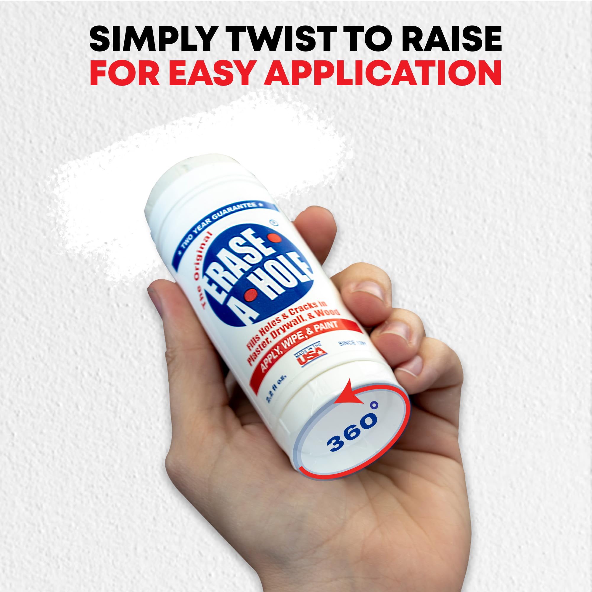 Erase-A-Hole quick-dry formula blends with textures for a seamless paintable finish.