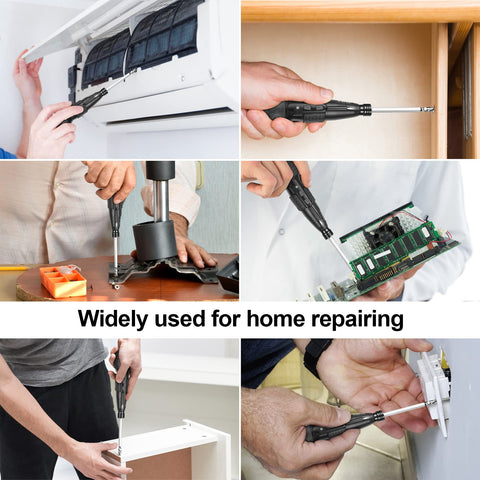 ERAVOR 3.6V cordless screwdriver in action during furniture assembly.