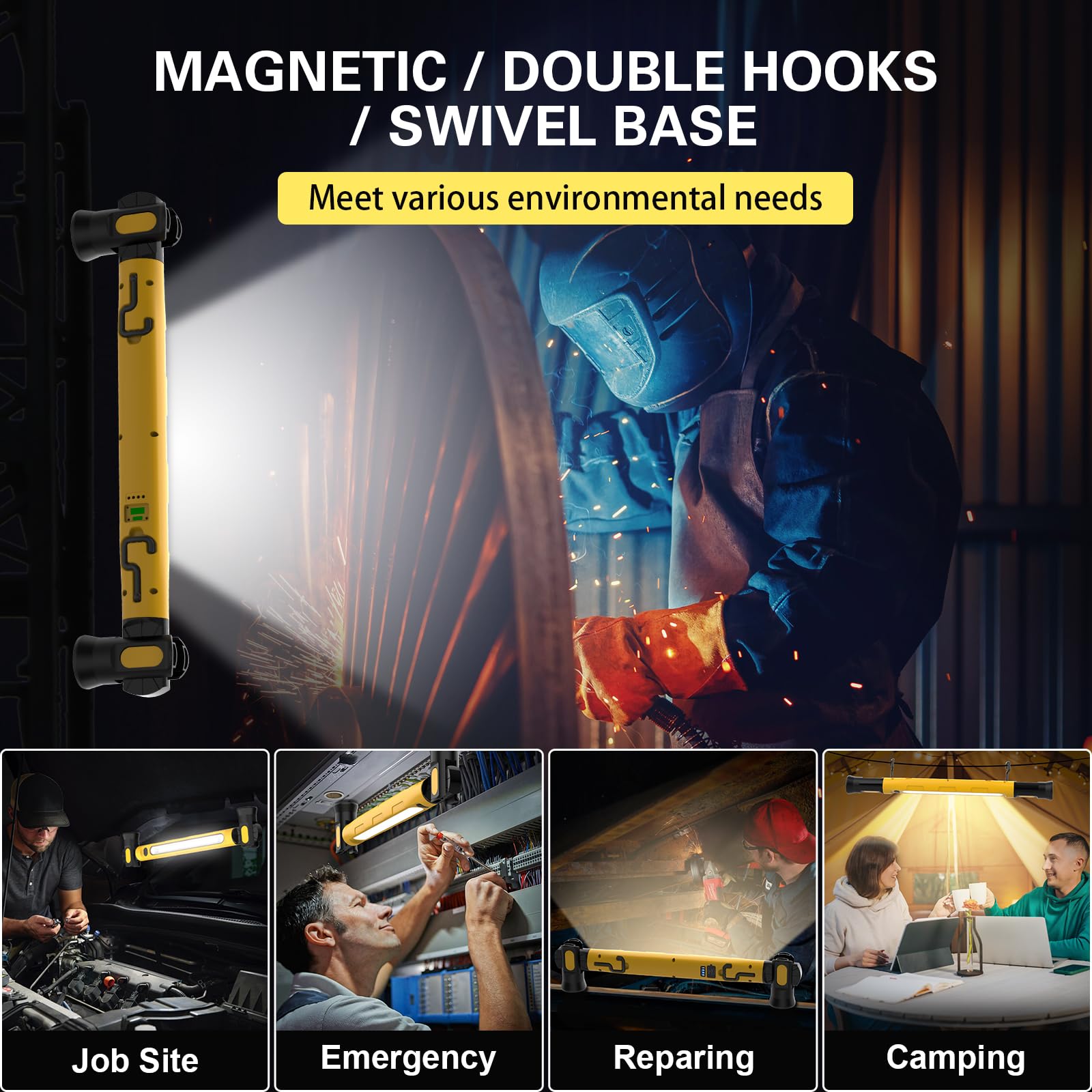 ERAY portable work light ideal for camping, hobbies, and garage maintenance