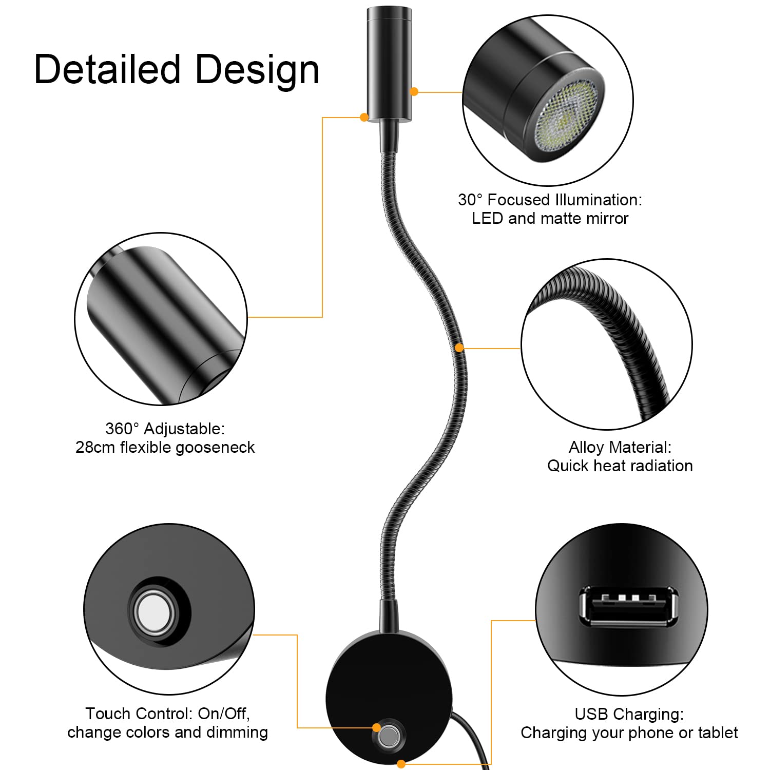ERAY plug-in bedside light doubles as mood lighting and night reading aid.