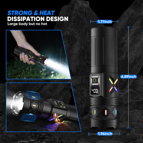 erbrigtli flashlight fluorescent strips glow for quick locating at night