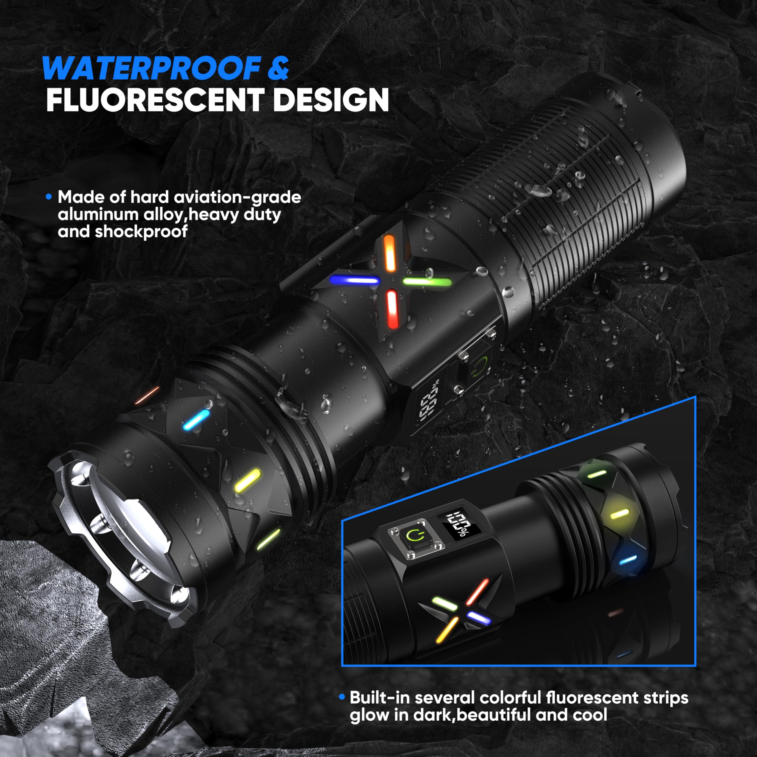 erbrigtli flashlight rugged aluminum body withstands drops outdoors