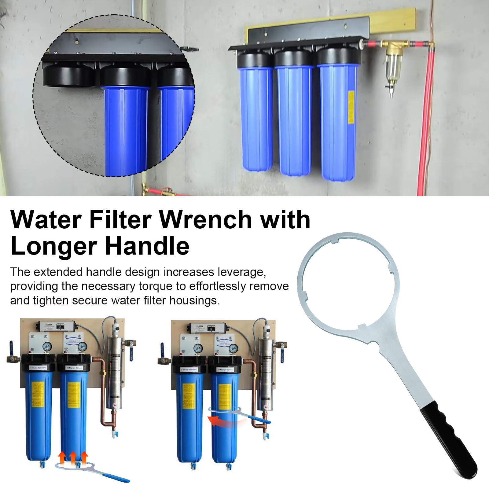 ERETOW galvanized iron wrench withstands pressure without bending.