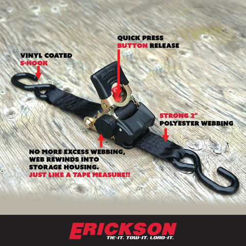Working load limit of 1100 lb per strap supports secure ties.