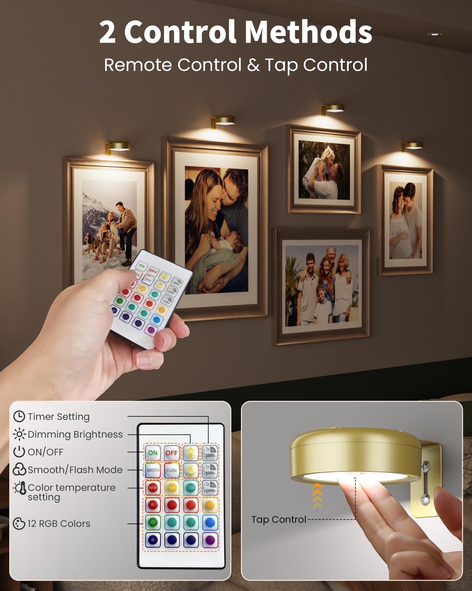 ERMTCTS picture light illuminates artwork with even, focused lighting