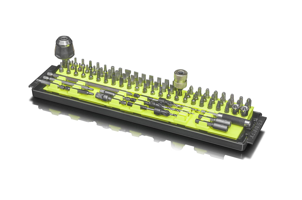 Ernst Manufacturing Bit Boss 90-tool organizer in vertical storage for quick access.
