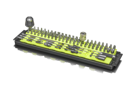 Ernst Manufacturing Bit Boss 90-tool organizer in vertical storage for quick access.