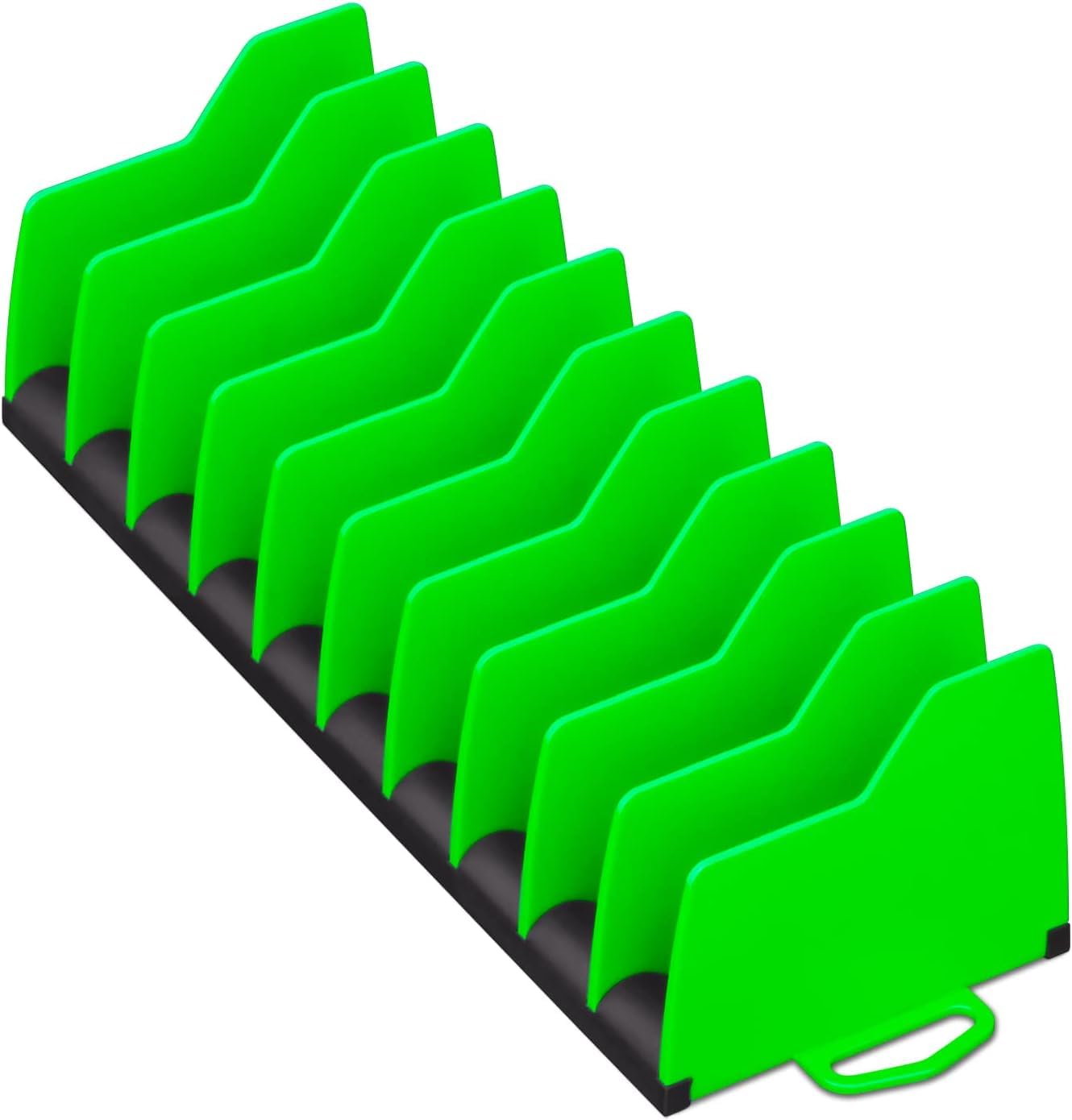 Ernst Manufacturing Plier Pro organizer with green base secures pliers in the toolbox drawer.