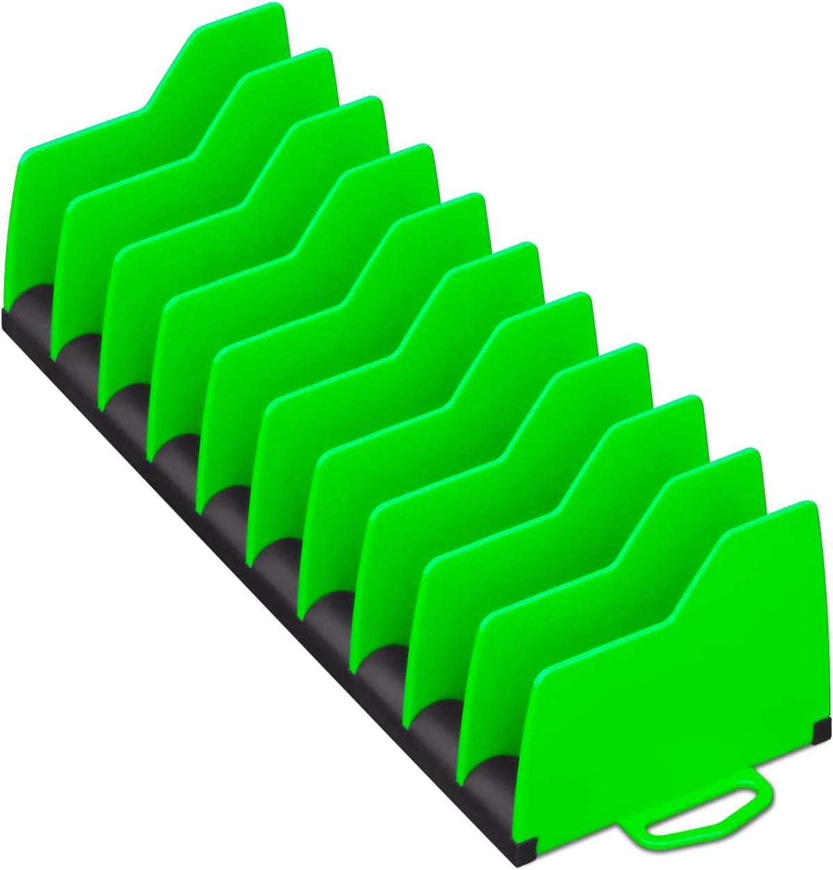 Ernst Manufacturing Plier Pro organizer with green base secures pliers in the toolbox drawer.