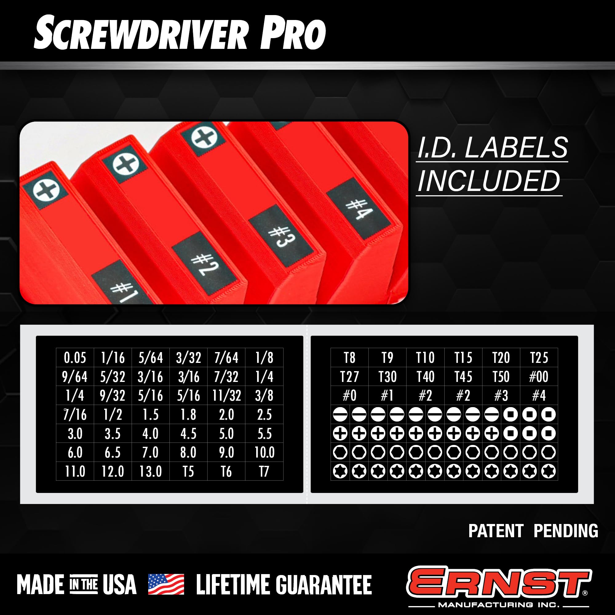 Ernst Manufacturing Screwdriver Pro in black finish complements modern workshop setups.