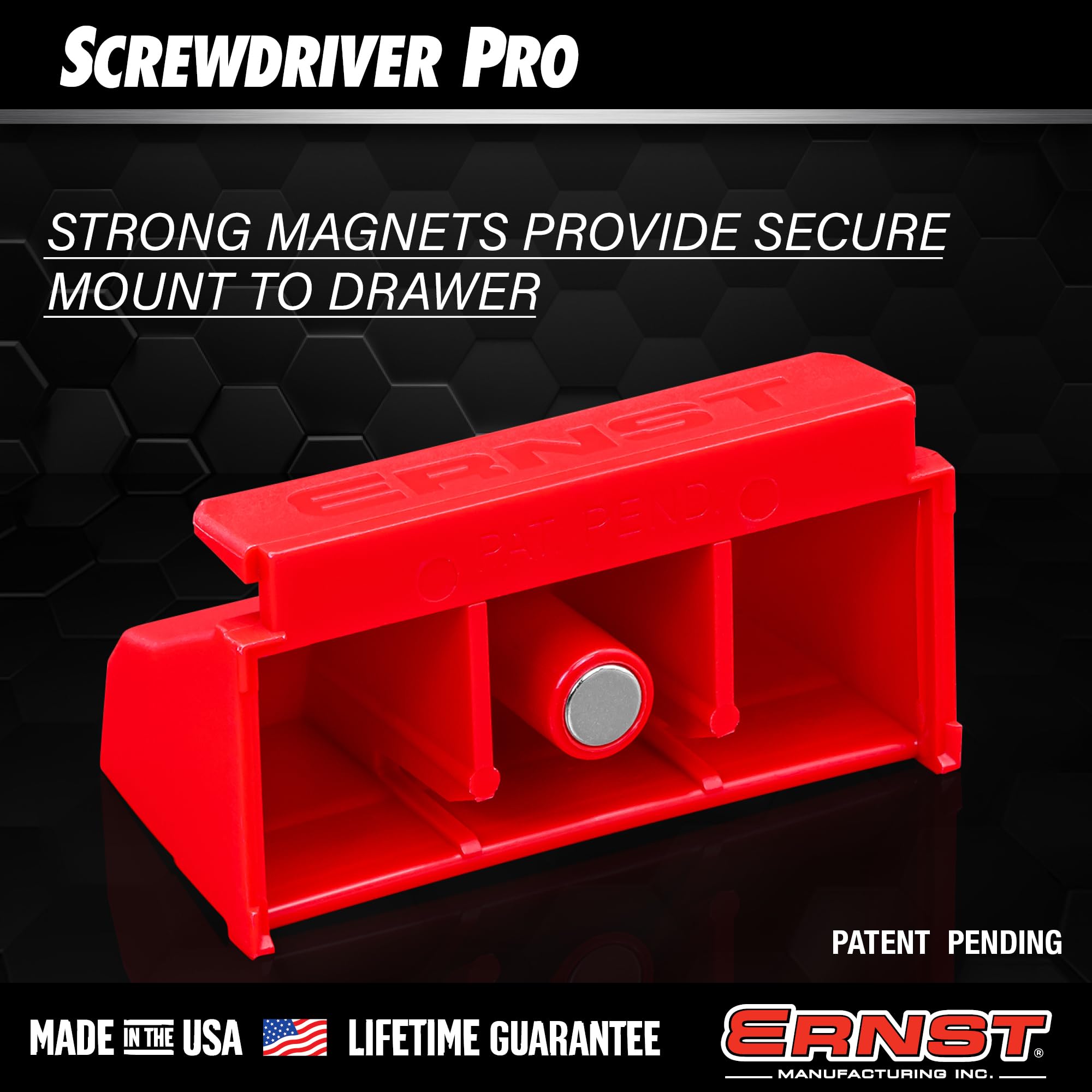 Ernst Screwdriver Pro keeps tools in place when paired with a drawer liner.