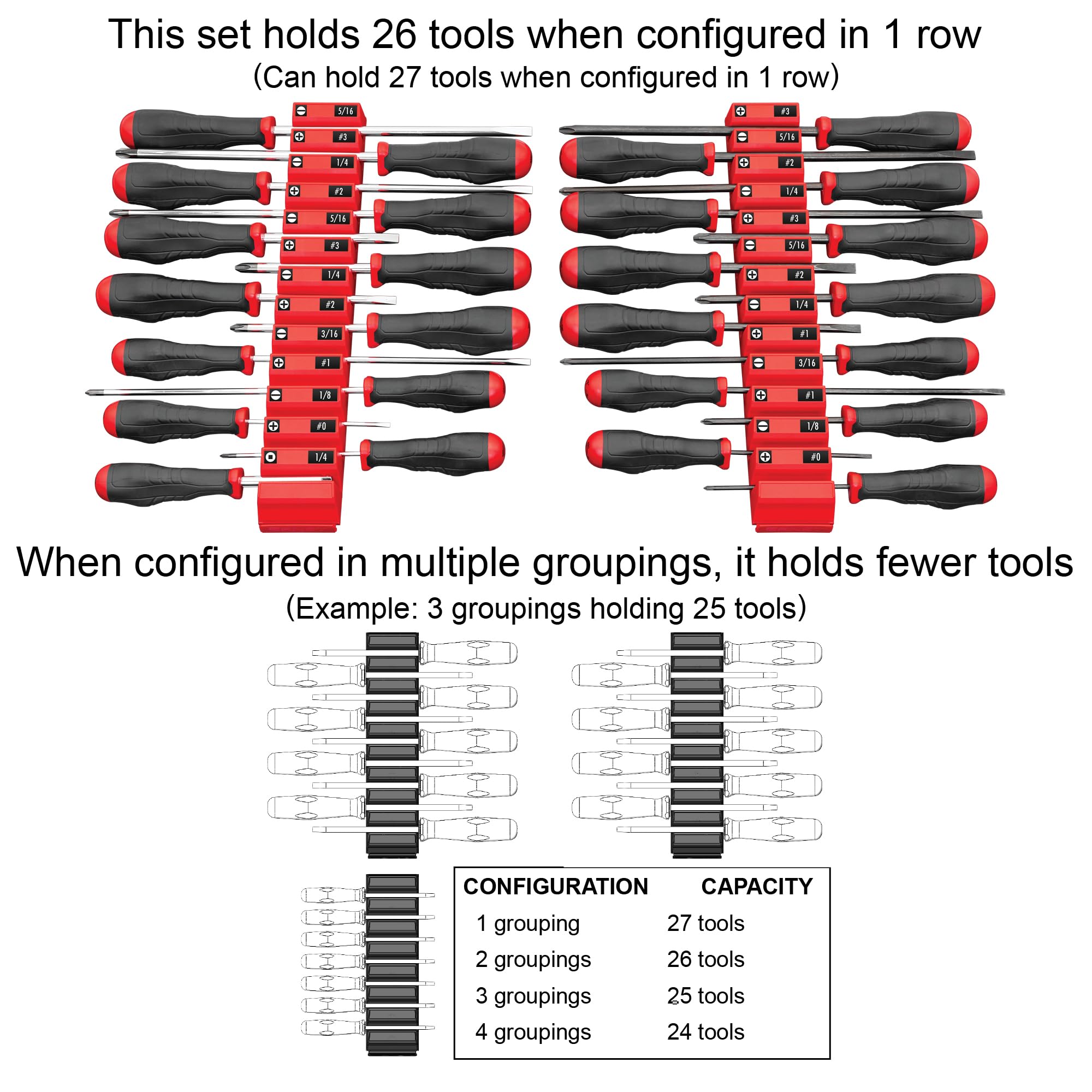 Ernst Screwdriver Pro includes tab holders and labels for quick identification.