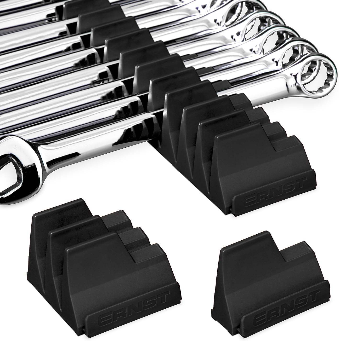 Ernst Manufacturing Wrench Pro all-in-one organizer keeps wrenches neatly displayed and accessible.