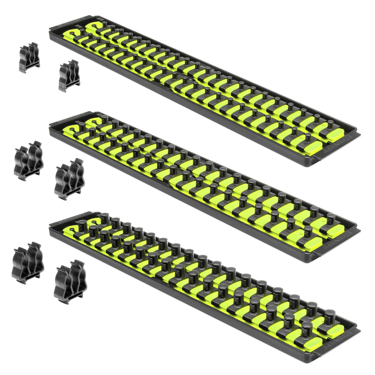 ERNST Socket Boss 3-Pack with twist-lock clips keeps sockets secure for quick access.