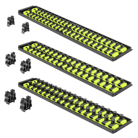 ERNST Socket Boss 3-Pack with twist-lock clips keeps sockets secure for quick access.